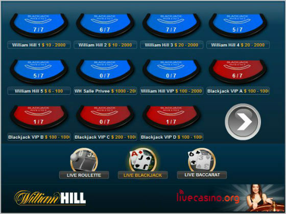 william hill live casino blackjack